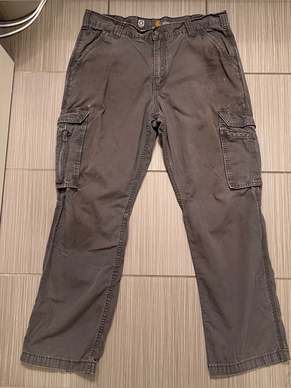 Carhartt Pants distressed faded thrashed grey gray 36x30